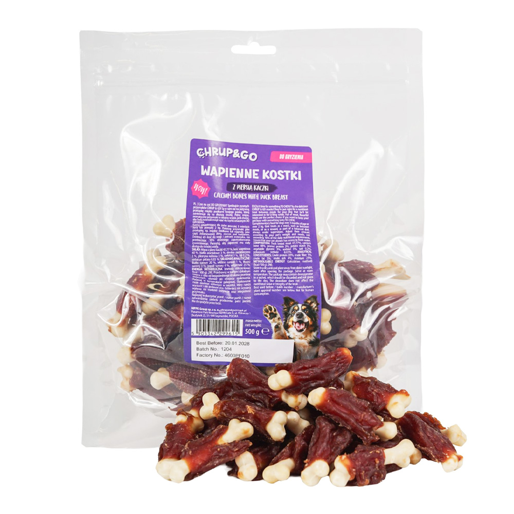 CHRUP&GO Wapienne Kostki z Piersią Kaczki 500g Przysmak dla Psów Dorosłych